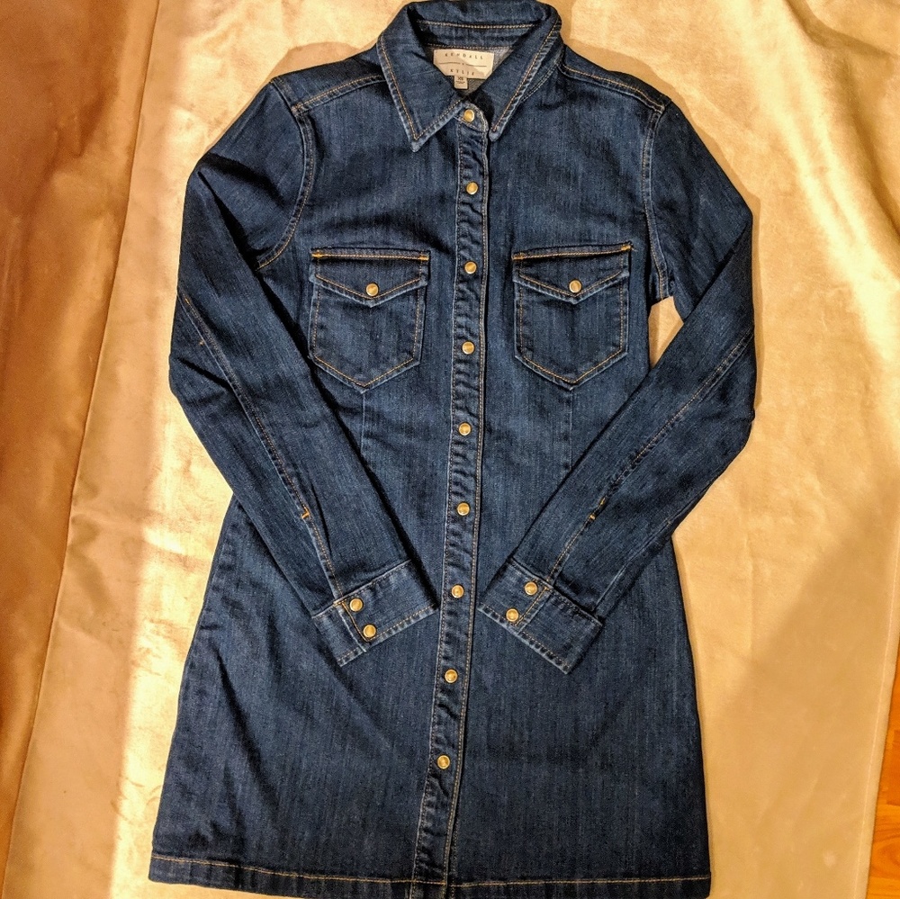 Denim button up dress